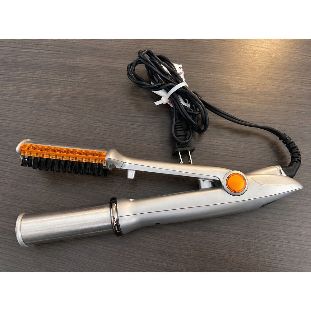 InStyler IS1001 Silver Orange Rotating Iron Hair Straightener Curler Hot Brush